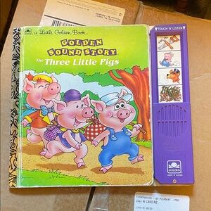 Vintage Golden Sound Story: The Three Little Pigs Interactive Book